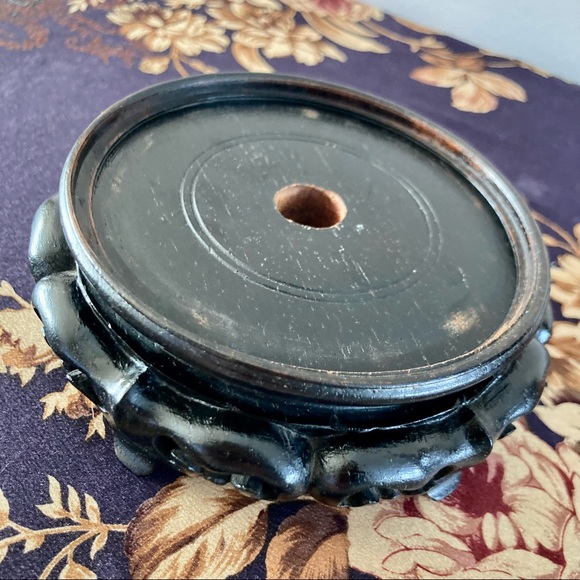 Chinese Rosewood carved lacquered footed wood lamp vase display base Vintage - Picture 3 of 8